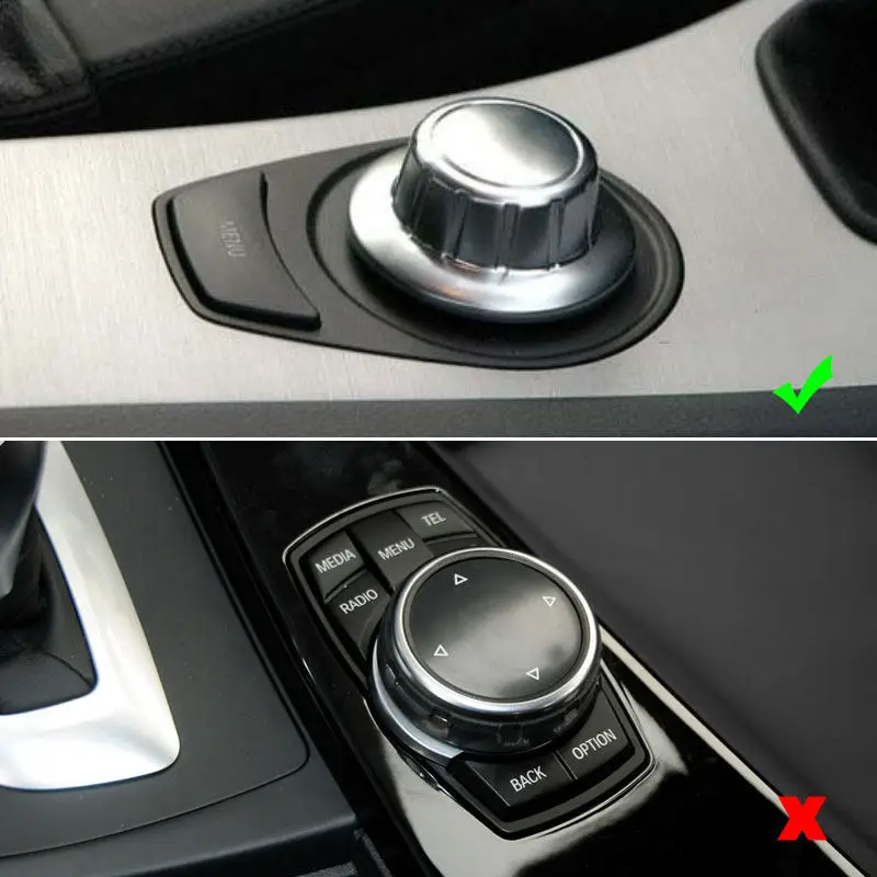 One-button Black/Silver ABS For BMW E60 E61 E63 E64 2004-2010 E66 2002 2003-2008 Car Multimedia Button Knob Cover Trim 2pcs view 3