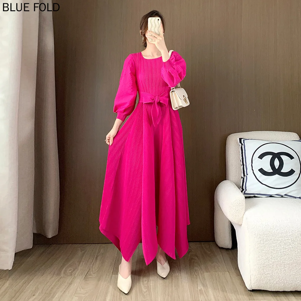 Miyake Long Style Dress for Women, Hot Style, Large Hem, High-End Women's Clothing, Elegant Clothes, High Quality