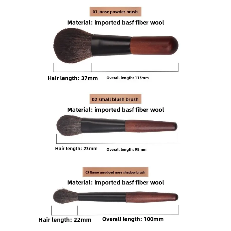 Mini juego de brochas de maquillaje portátiles, herramientas de maquillaje de sombra de ojos de pelo de Animal súper suave, profesional para todo el rostro