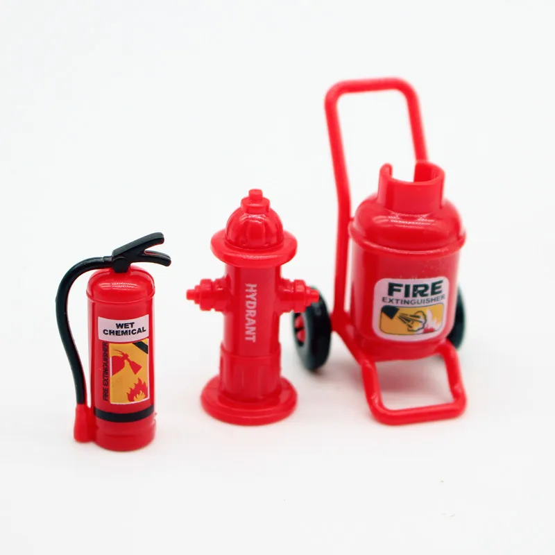 1set casa delle bambole Mini estintori lattine di Gas simulazione idrante antincendio scena in miniatura decorazione decorazioni per la casa