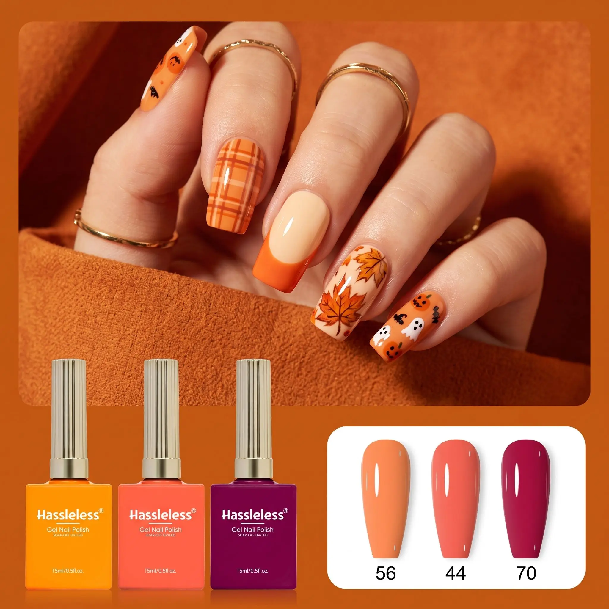 Hassleless 3Pcs Autumn/Winter Series Nail Polish Gel Set, Long-Lasting and Durable, Suitable for Beauty Enthusiasts