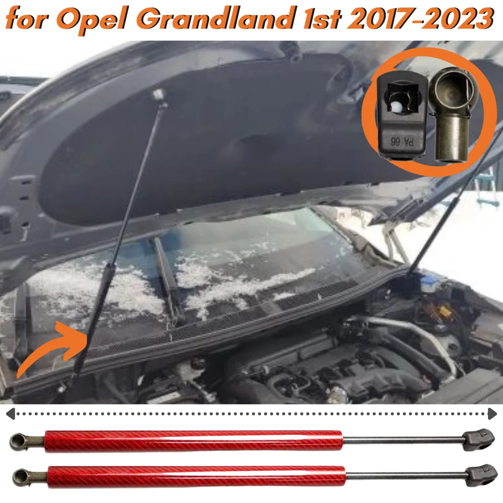 

Qty(2) Hood Struts for Opel Grandland 2017-2023 Front Bonnet Modify Gas Springs Shock Absorbers Lift Supports Dampers