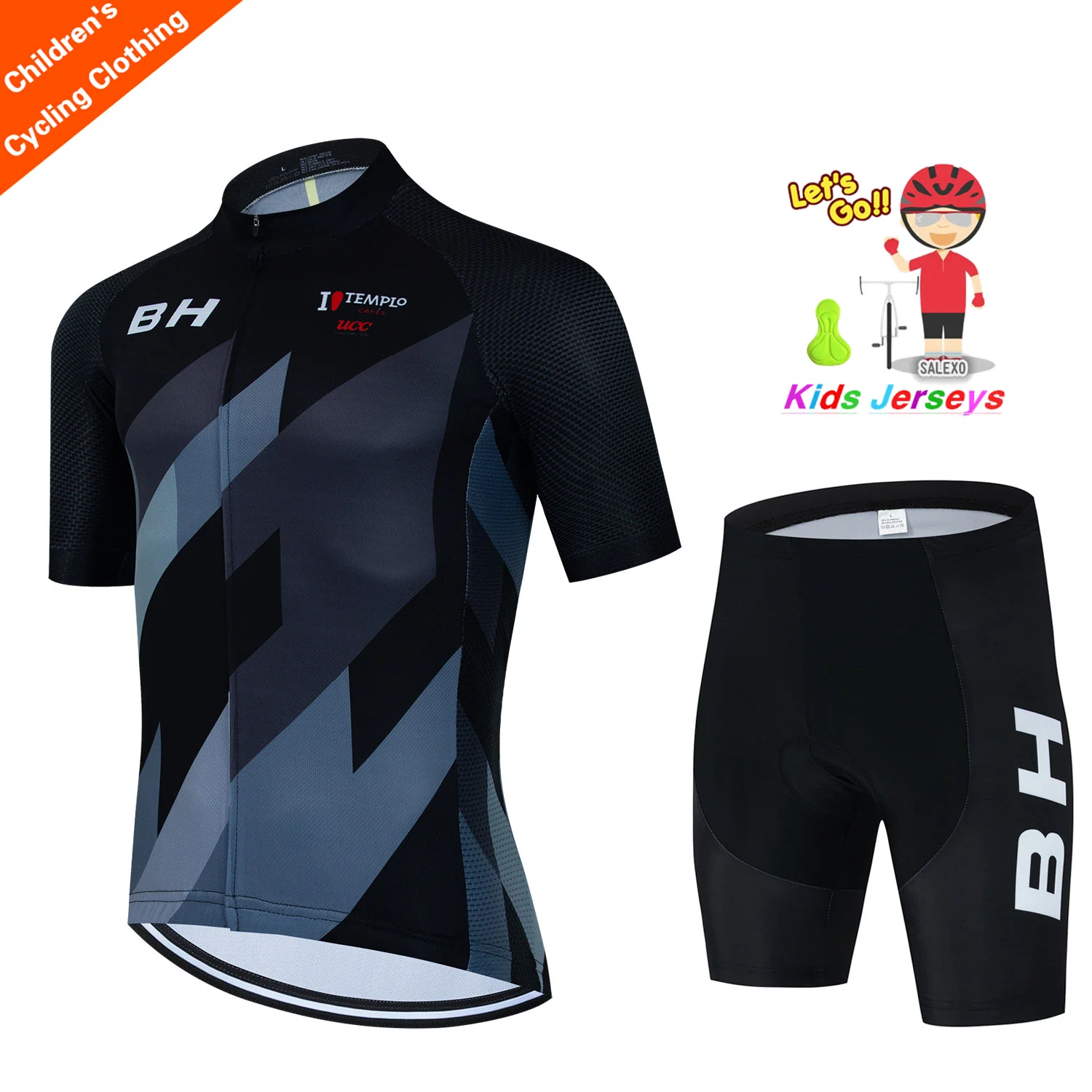 2024 Kids BH Cycling Clothing Summer Children Bicycle Wear Short Sleeve Jersey with Shorts Sets Boys Girls MTB Road Bike Suits