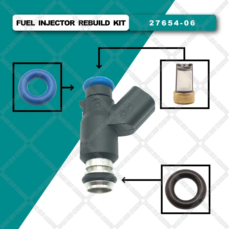 8 set Fuel Injector Service Repair Kit Filters Orings Seals Grommets for Harley Davidson Motorcycle 25 Degree 27654-06 2770906A