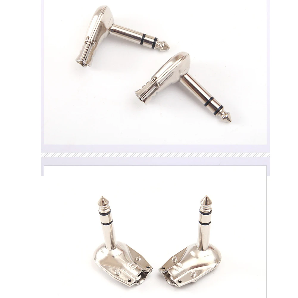 4Pcs 6.35mm 1/4 Inch Stereo TRS Right Angle Guitar Plug Flat Male Connector Suitable For Making Patch Cables For Guitar Pedals