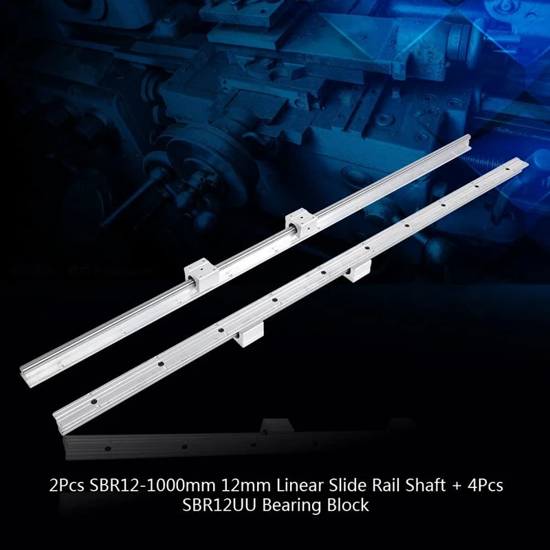 2 Pieces Of SBR12 300MM Linear Guide Rail Full Support Linear Guide Axis Guide Rail + 4 Pieces Of SBR12UU Bearing Seat