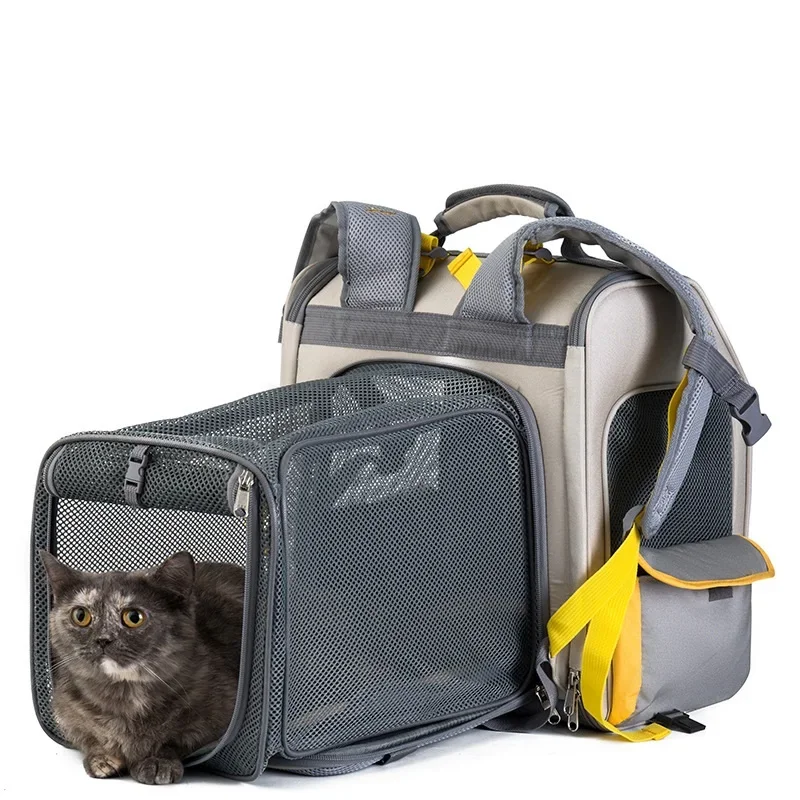 

Cat Carrier Backpack Expandable Mesh Breathable Foldable Pet Travel Bags for Small Dogs Cats Rabbits Pet Carrier Backpack New