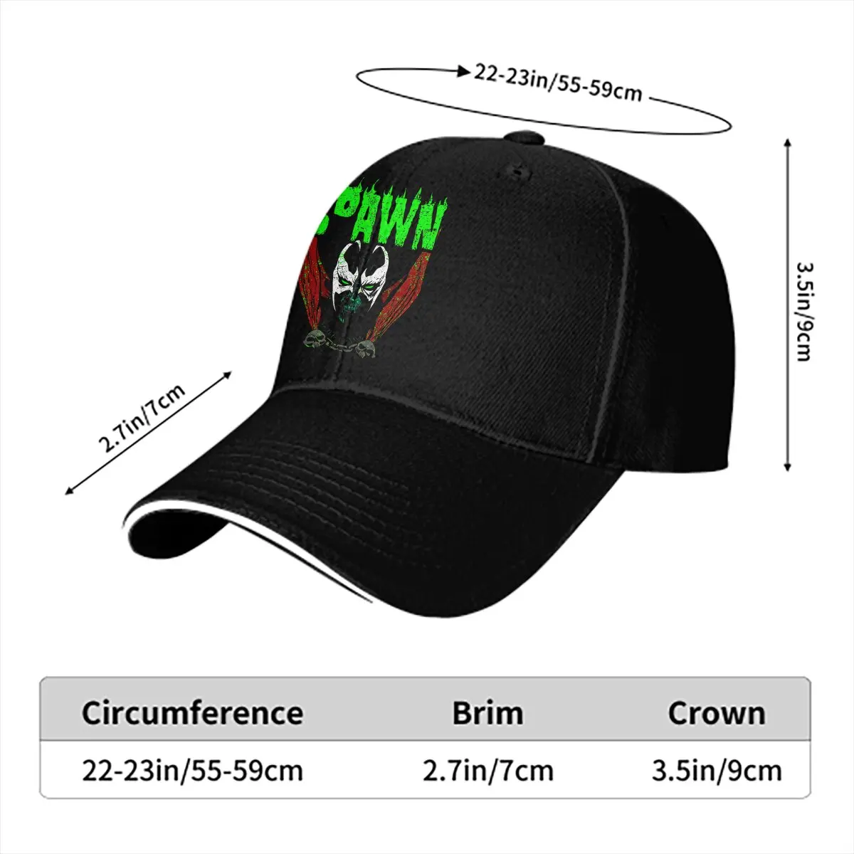 Heavy Metal Baseball Caps Peaked Cap Spawn Comic Sun Shade Hats for Men Women