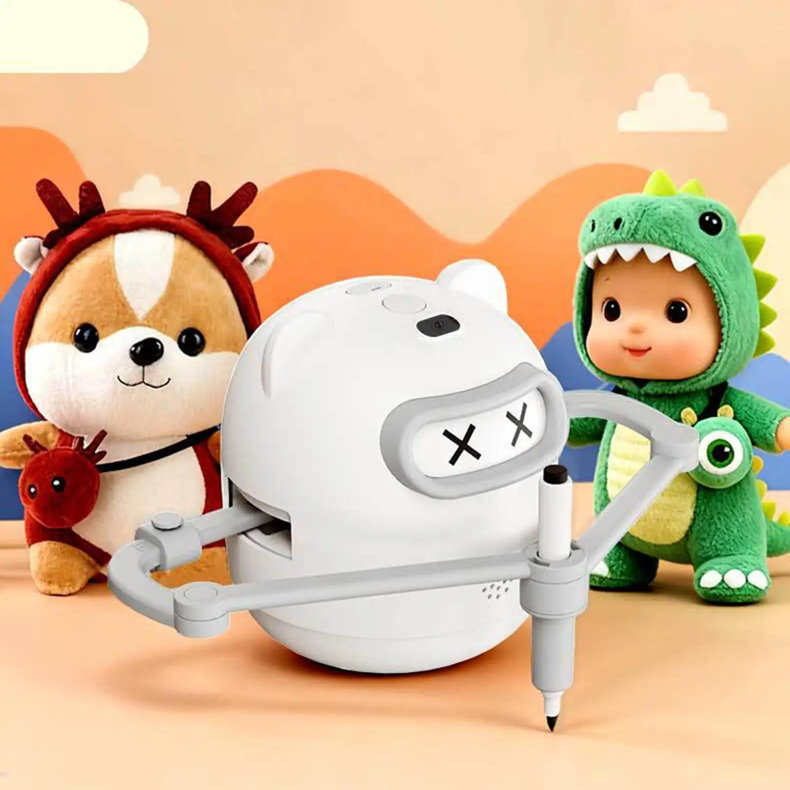 Kids Drawing Robot Learning Toy Painting Robot With 100 Cards 12 Markers For Kids Ages 3-10 Teens Boys Girls Birthday Home