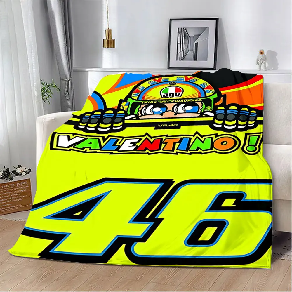 Motorcycle V-Valentino R-Rossi 46 Printed Blanket Picnic Blankets Warm Blanket Soft and Comfortable Blanket Home Travel Birthday