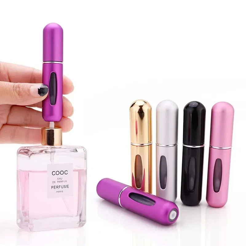 

Portable Travel Perfume Bottle 5ml Bottom Charge Liquid Container Cosmetics Spray Bottle Dispenser Press Head