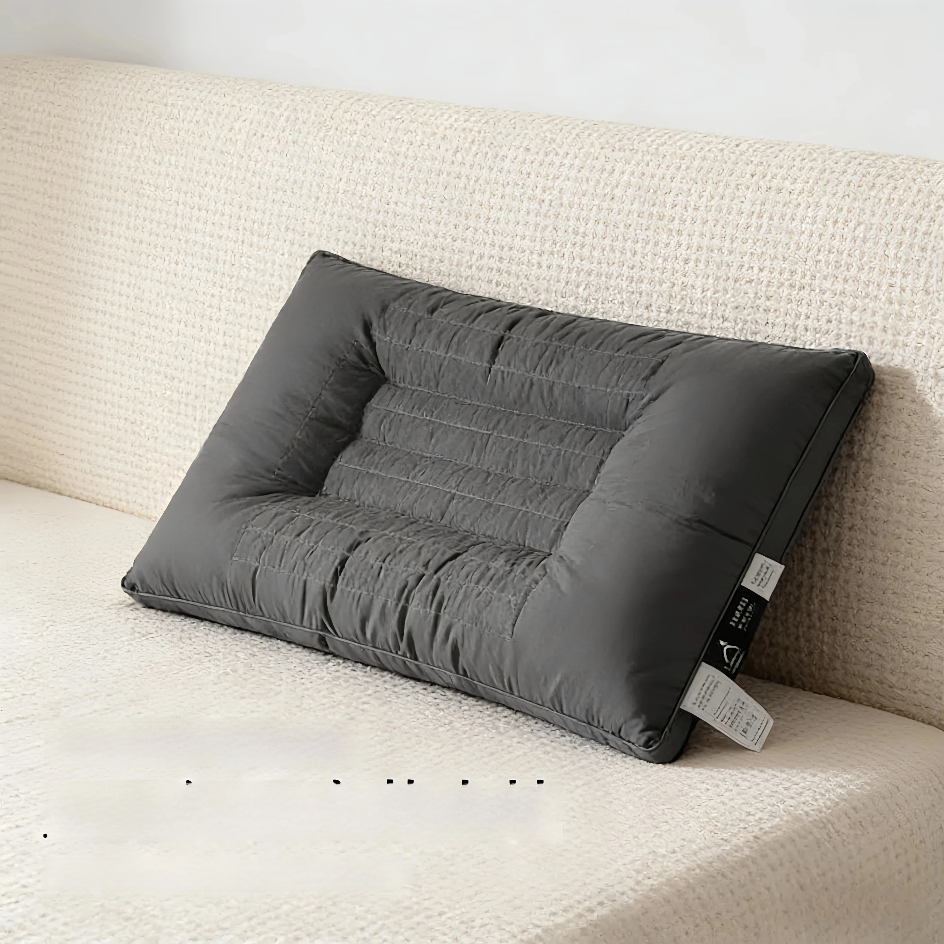 

High End Hotel Grade Adult Neck Support Pillow Buckwheat Hull High Hard Memory Foam Filled Rectangular Sleep Improvement Pillow