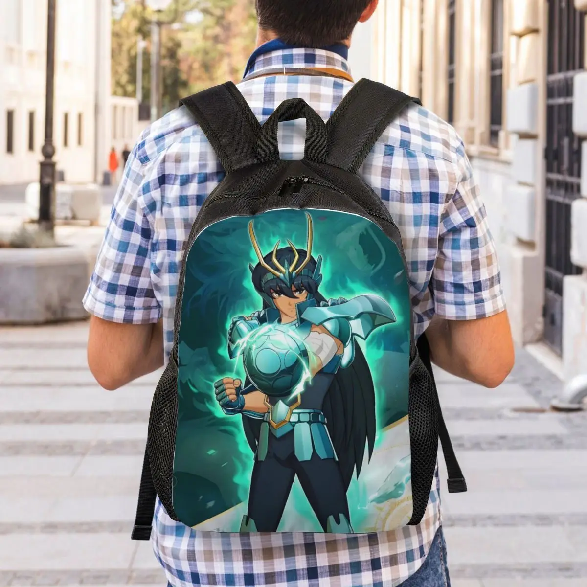 Zaini personalizzati Saintes Seiya Anime Manga per uomo donna Borsa da scuola per college resistente all'acqua Stampa Bookbag
