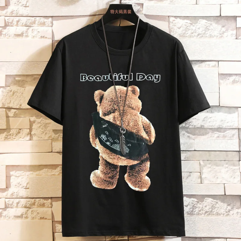 Oversized casual loose O Neck short-sleeved t-shirt plus size fun printing summer 11XL 12XL 13XL graphic tees men streetwear