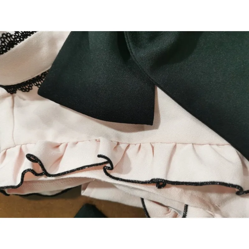 Japanese Gothic Lolita Cosplay Costume Ribbon Short jirai kei clothes Girls Sweet Cute Lace A-Line Mini Skirts Black Pink kawaii
