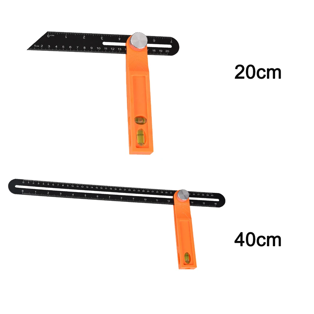 DIYCarpentry Architect Clear Scaled Sliding Ruler Marking Aluminum Alloy Woodworking Tool Multifunctional T Shape