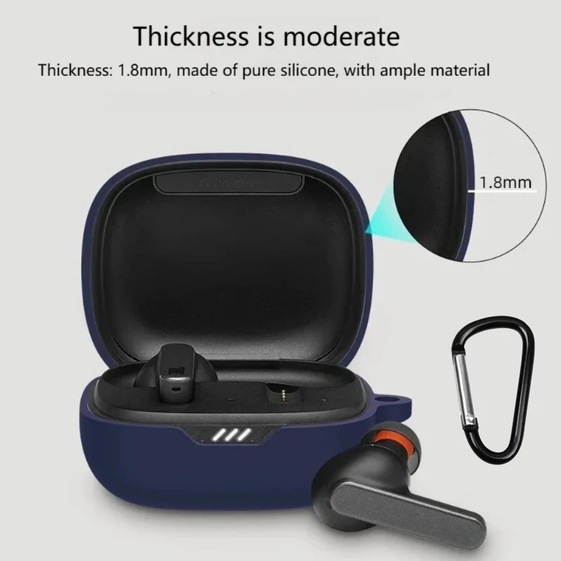 For JBL Wave Flex2 Bluetooth Earbuds Silicone Protective Case ,Charging Box Storage Dustproof Cover