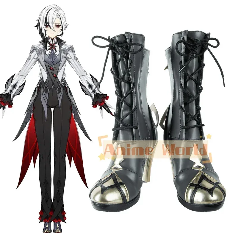 

Genshin Impact Fatui Servant Arlecchino Обувь для косплея Нестандартного размера Хэллоуин Карнавал Рождество