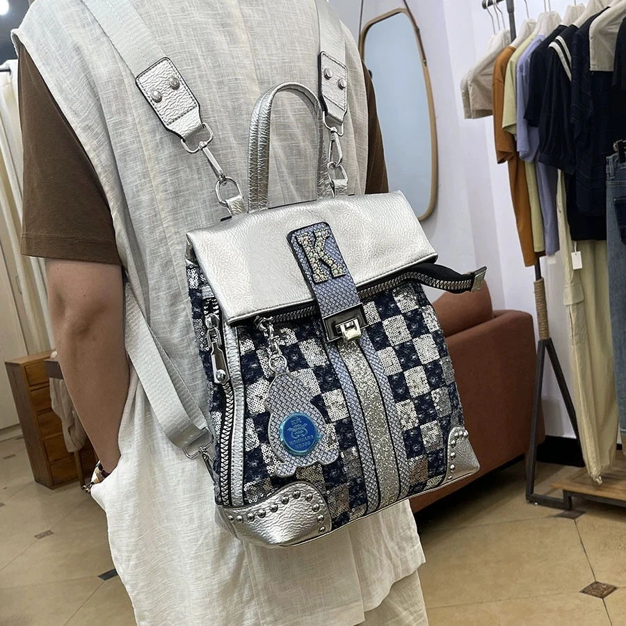 Moda senhoras mochila designer de alta qualidade couro do plutônio bolsa feminina marca luxo sacos escolares nova grande capacidade a4 mochilas sac