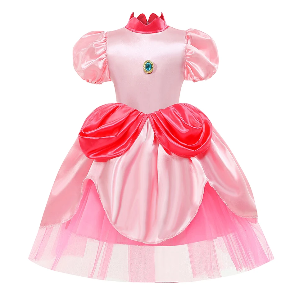 2026 Summer Girls Pink Peach Princess Dress Kids Elf Queen Dresses Costumes Child Christmas Birthday Party Barbi Cosplay Clothes - view 4