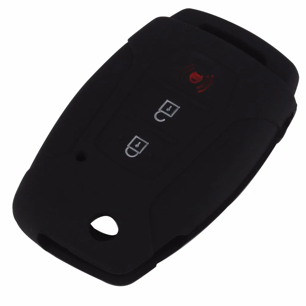 jingyuqin Silicone Flip Car Key Case Cover Holder For Ssangyong 2015 2016 Tivoli Rexton Korando C 3 Button FOB Key