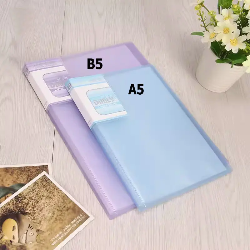 Office Document Organizer Folder A5 Display Book Transparent PVC Bag Document Storage B5 Paper Folder For Documents