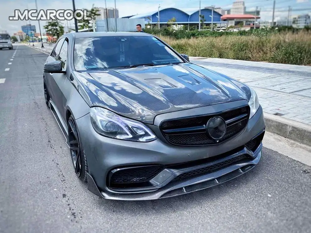 Carbon fiber Material Front Bumper Bonnet Engine Hood For Mercedes Benz W212 E Class E200 E220 E250 E300 E350 E63 AMG 2014-2016