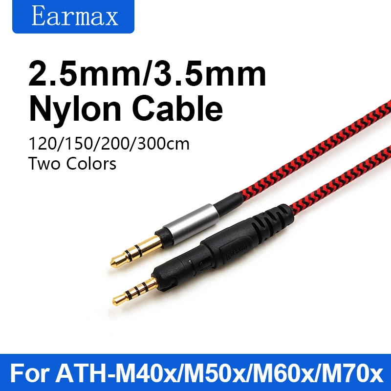 For HD560S HD549 HD595 HD599 HD2.30 HD598cs HD558 HD598SE HD569 ATH-M50X M70X M40X M60X Earphone Replaceable Nylon Braided Cable - Image 5