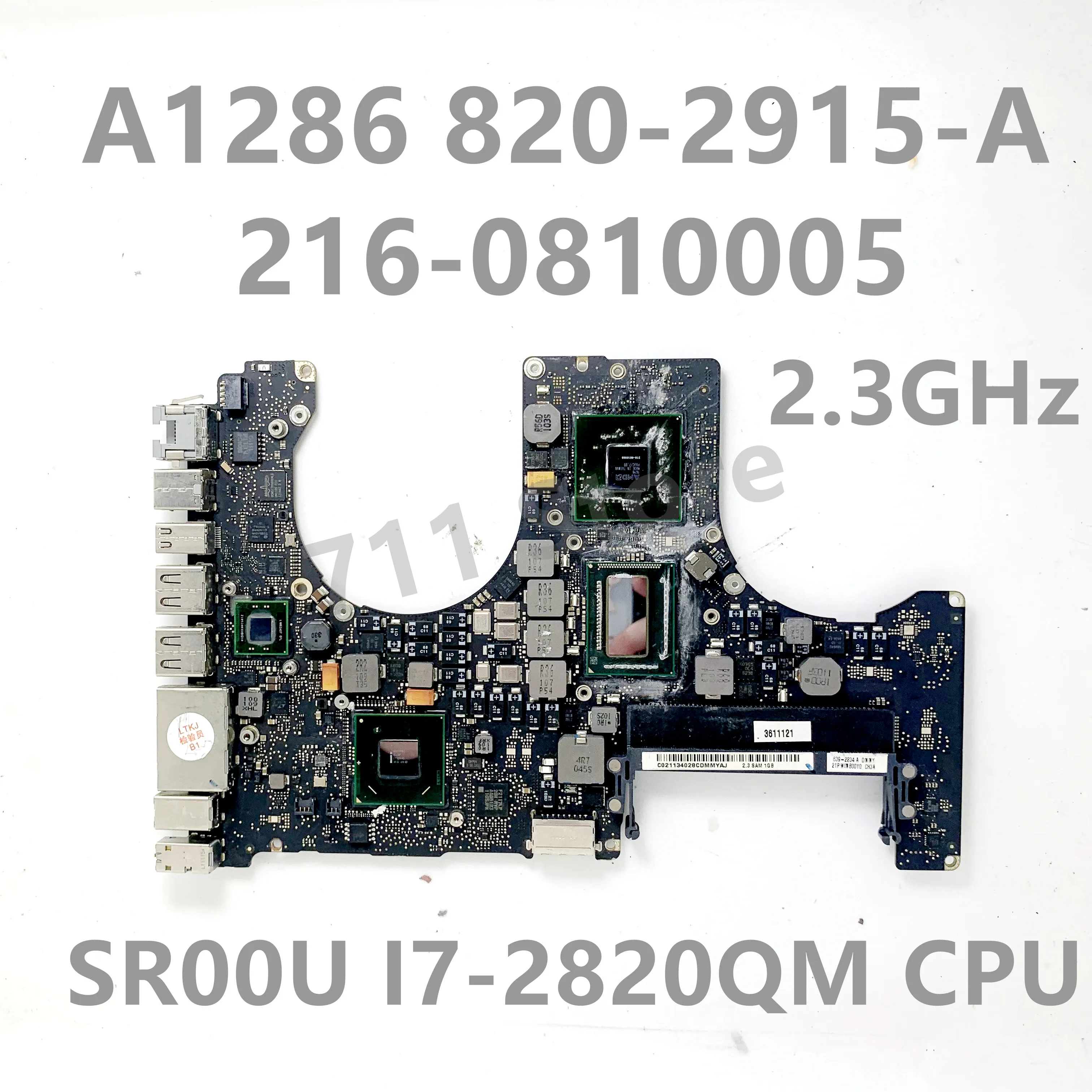 820-2915-A 2.0 2.2 2.3GHz Mainboard For APPLE A1286 MacBook Pro 15" Logic Board Laptop Motherboard HM65 100% Working Well
