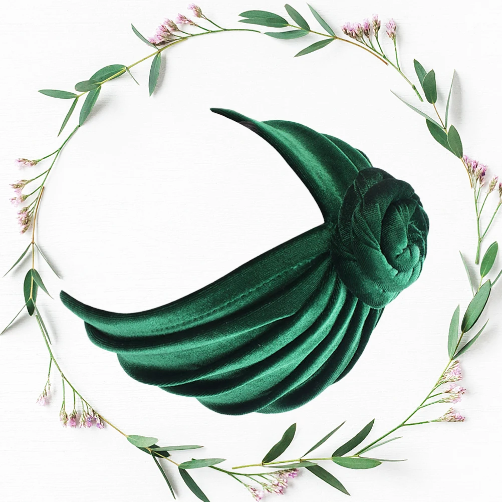 

Head Wrap Hat Green Lightweight Shower Cap For Women Elastic Turban Bohemian Kerchief National Style Hat