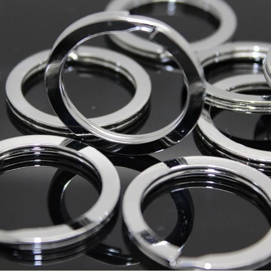 

100 pcs/lot stainless steel Iron Round Metal Keyring Rhodium Plated Ring Key Chain 25MM 28MM 30mm 32MM 33MM 35MM