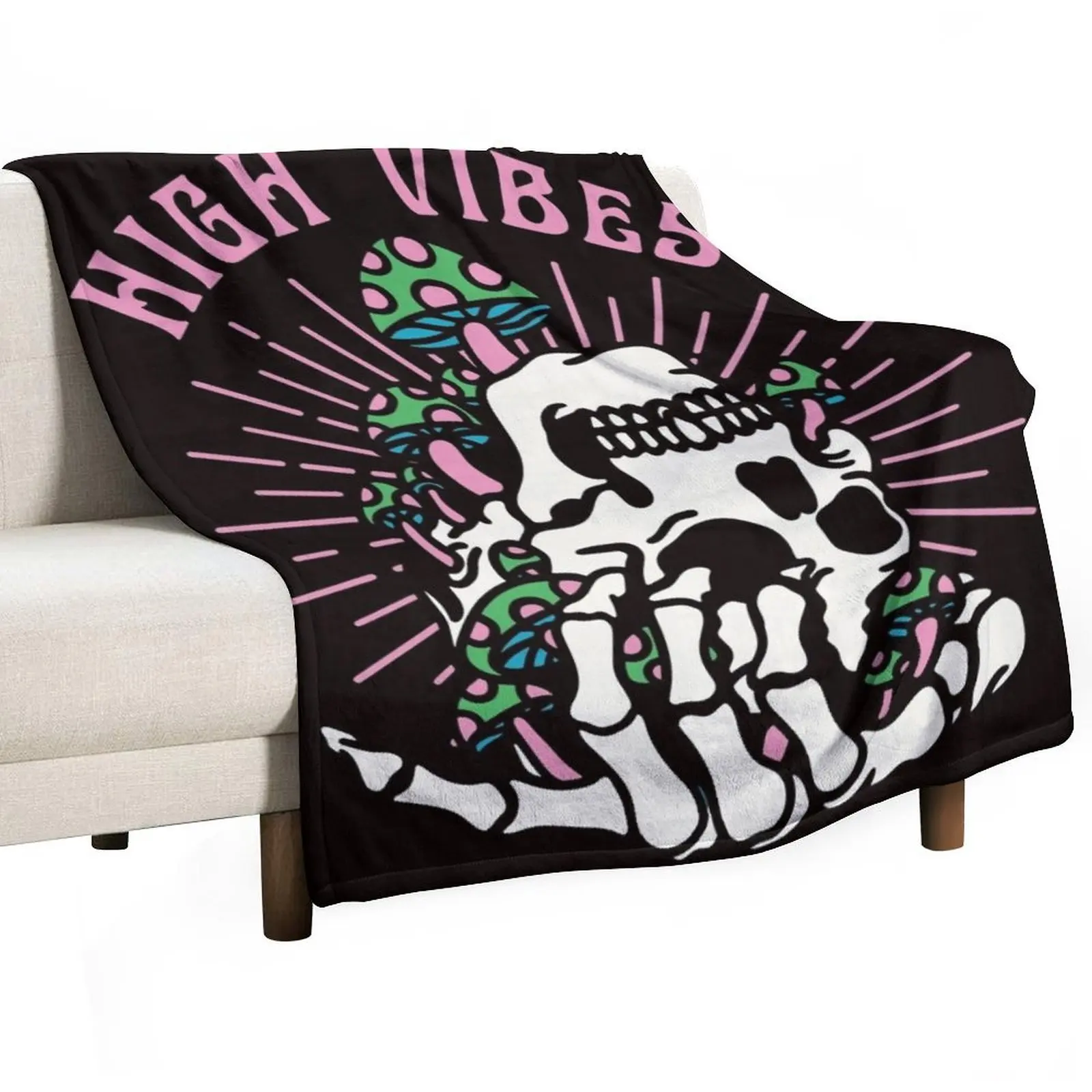 

High Vibes Throw Blanket Beach Flannel Fabric Blankets