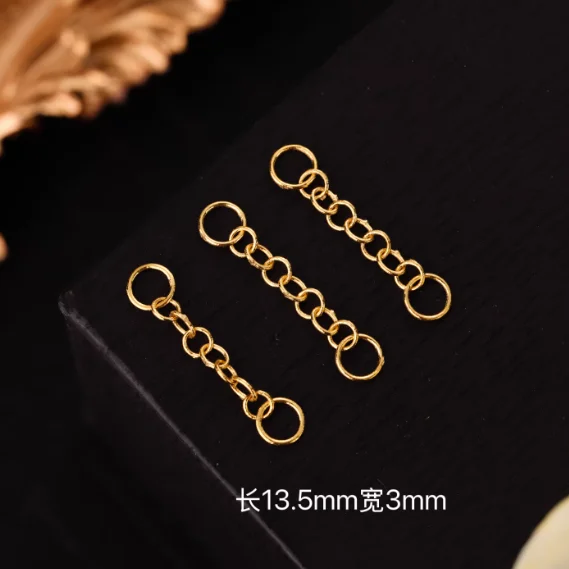 18k gold extension chains for necklaces and bracelets gold jewelry accessories  13.5cm