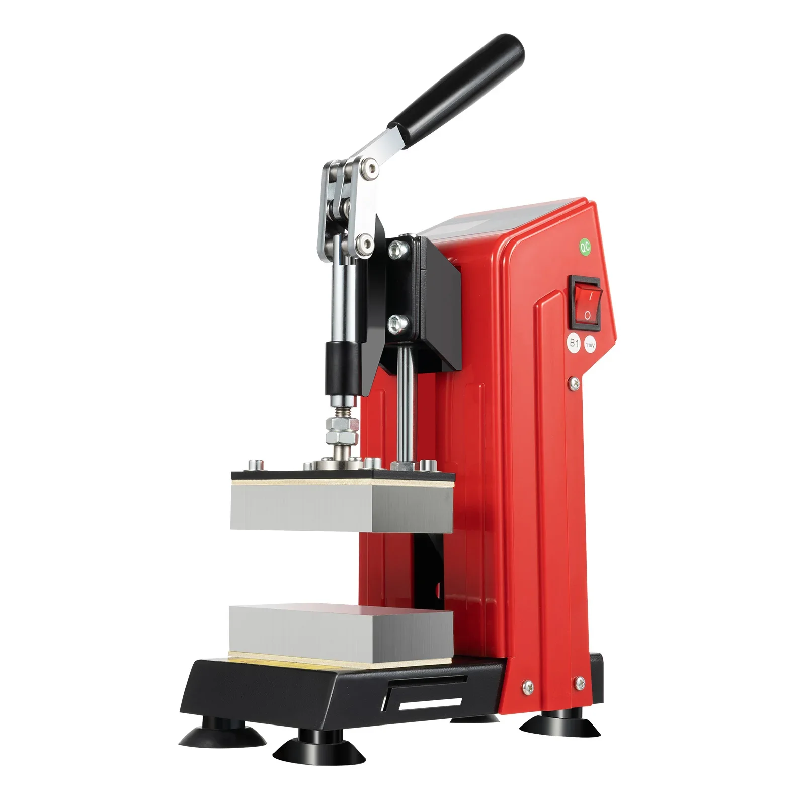 

2x5 дюймов, 400 Вт, двойные нагревательные пластины, ручной термопресс с ЖК-контроллером, 1100 фунтов, мини-экстрактор под давлением, горячий пресс