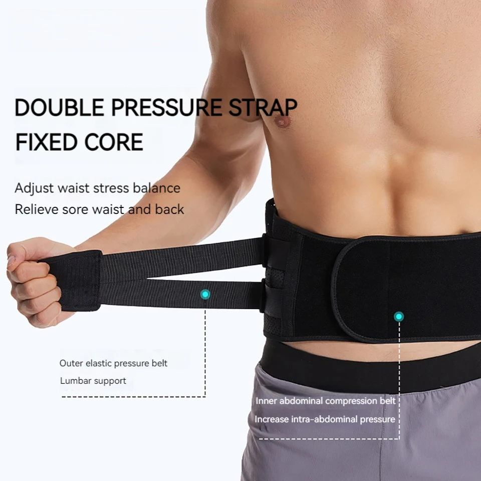 Lower Back Brace with 6 Stays Anti-skid Orthopedic Lumbar Support Breathable Waist Support Belt for Gym Pain Relief