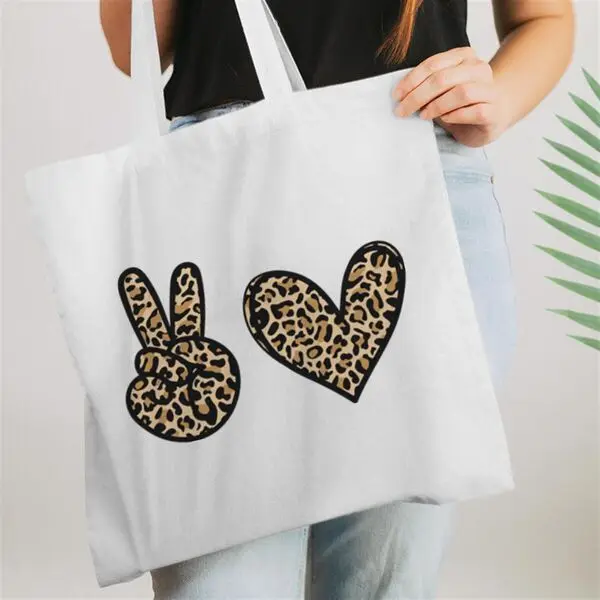 Vintage Love Heart Print  Shoulder Bag Women Perfect Valentine's Day Gift Pattern Tote Bags Large-capacity Handbag