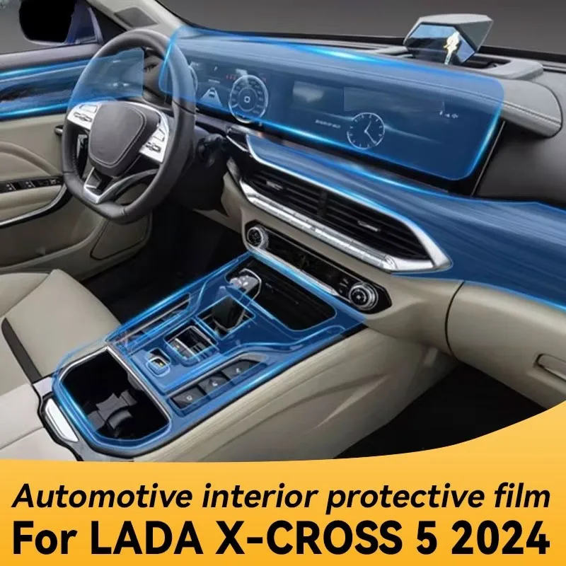 

Automotive Interior TPU Protective Film Cover Anti-Scratch Stickers for LADA X-CROSS 5 2023 2024 Gearbox Panel Navigation