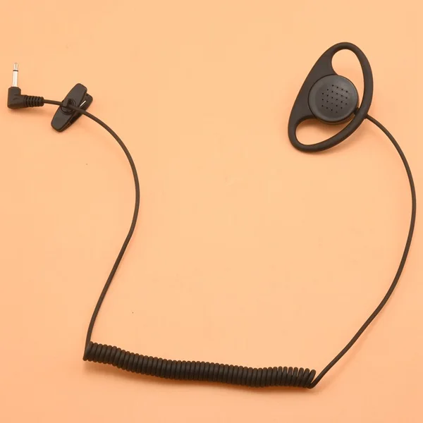 Auricular en forma de D para walkie-talkie, audífono de 3,5 MM con gancho para altavoz, micrófono, MOTOROLA KENWOOD