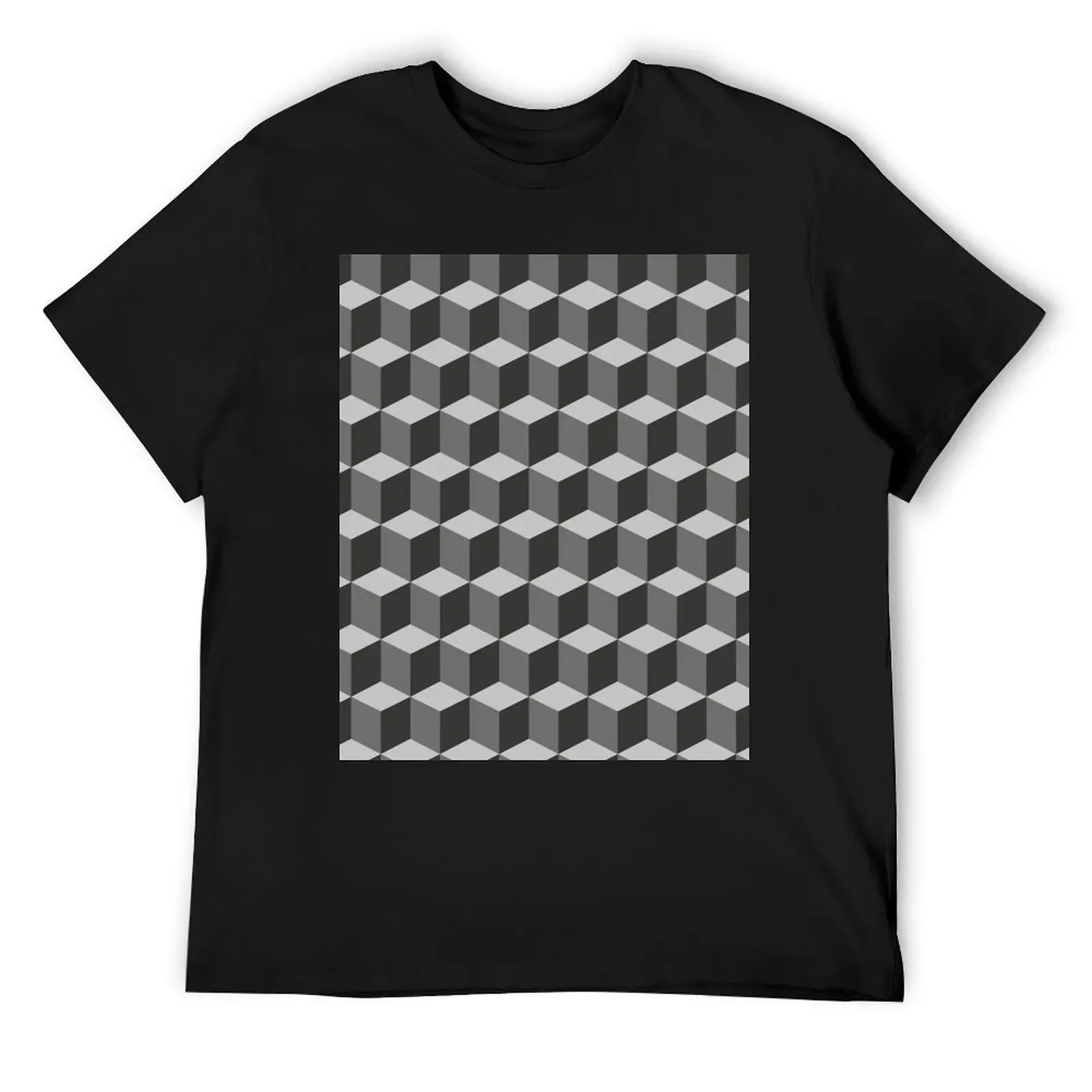 MC Escher cubes T-Shirt sublime man clothes oversized graphic tee new edition anime shirts men