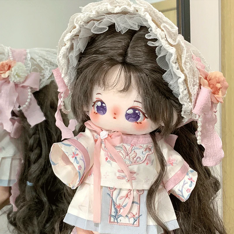 Oude Chinese Hanfu Klassieke Dame Jurk Rok Kostuum Hanyang Gevuld Plushie 20Cm Pluche Speelgoed Pop Kleding Kleding