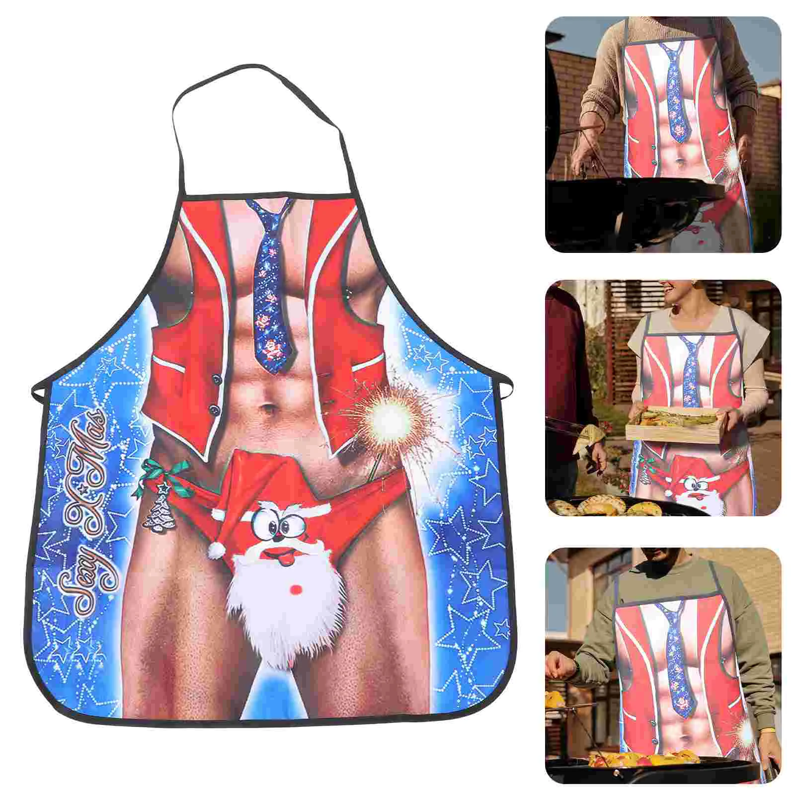 

Christmas Apron Anti-oil Aprons Men Bikini Man Cooking Funny Polyester Grease Proofing