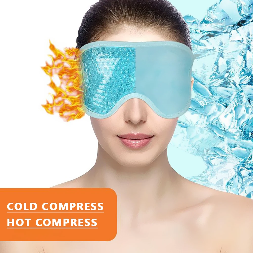 PVC Cold Eye Pack Anti Insomnia Ice Cool Compress Eye Pack Multifunctional Adjustable Comfortable for Sleeping Health Care