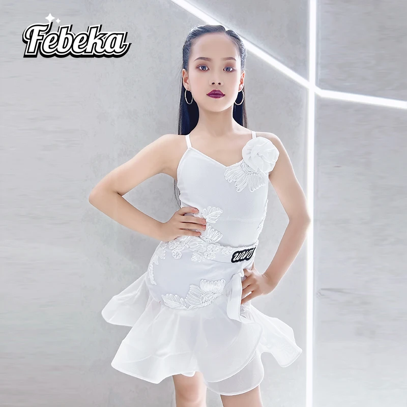 

Customized Latin Dance Suit Girl Practice Dress Children's Set Performance Skirt vestido baile latino mujer profesional