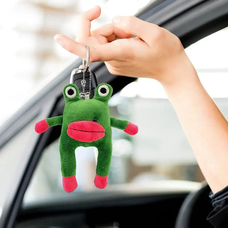 

Plushie Keychain Funny Pendant Stuffed Frog Backpack Decoration Hangings Ornament Stuffed Toy Plush Key Chain For Kids Adults