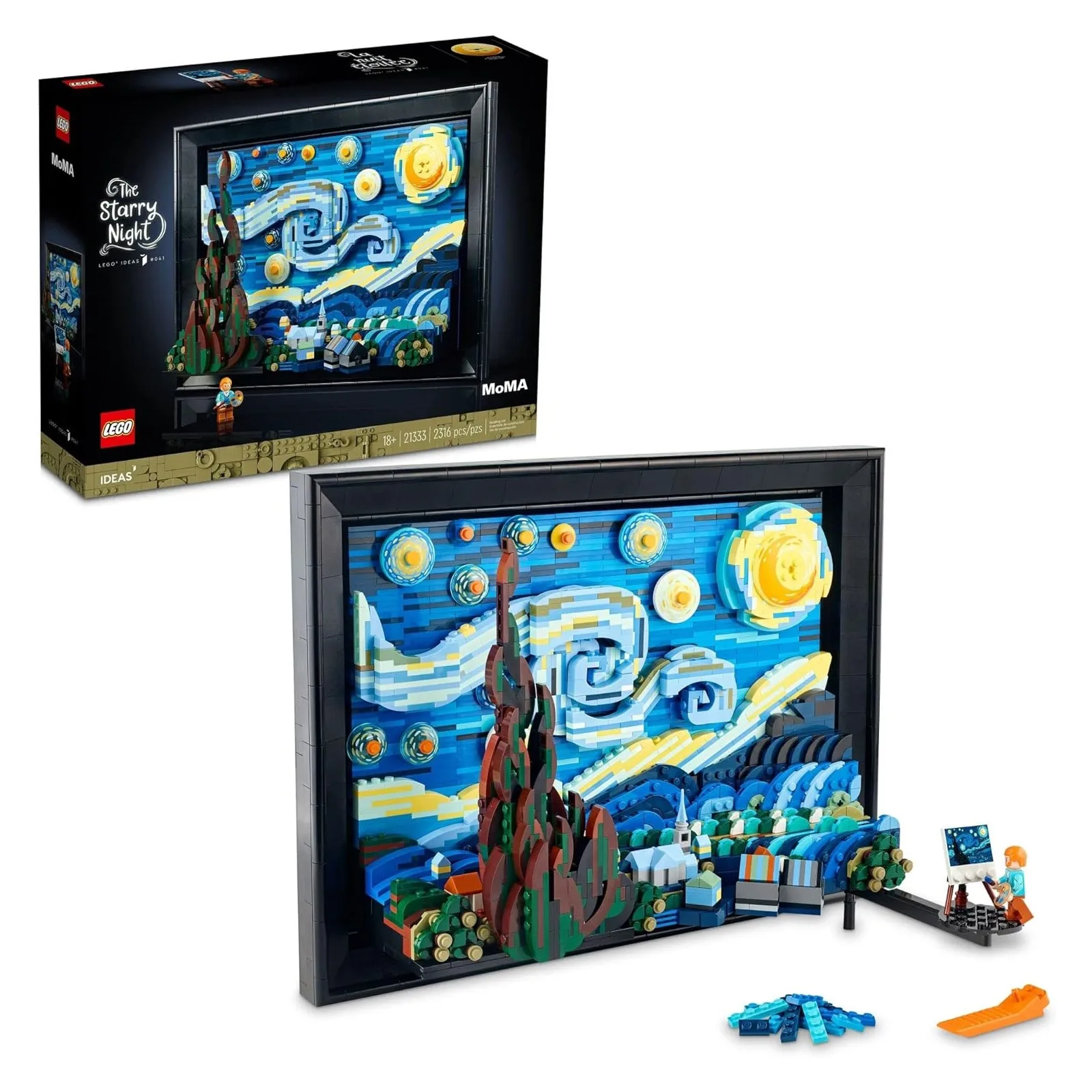 LEGO Ideas Vincent Van Gogh The Starry Night 21333 Building Blocks arte della parete 3D unica con artista Minifigure Building Crafts