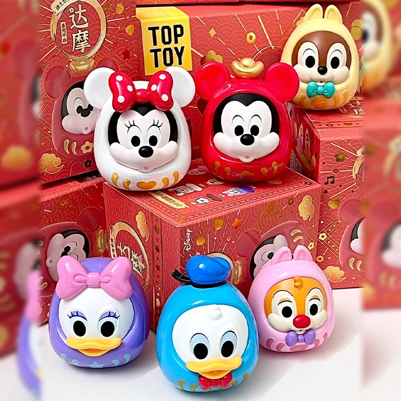 Mickey Mouse Family Daruma Series Blind Box Desktop Ornaments Decoration Souvenirs Children's Birthday Toys Gift Anime Model