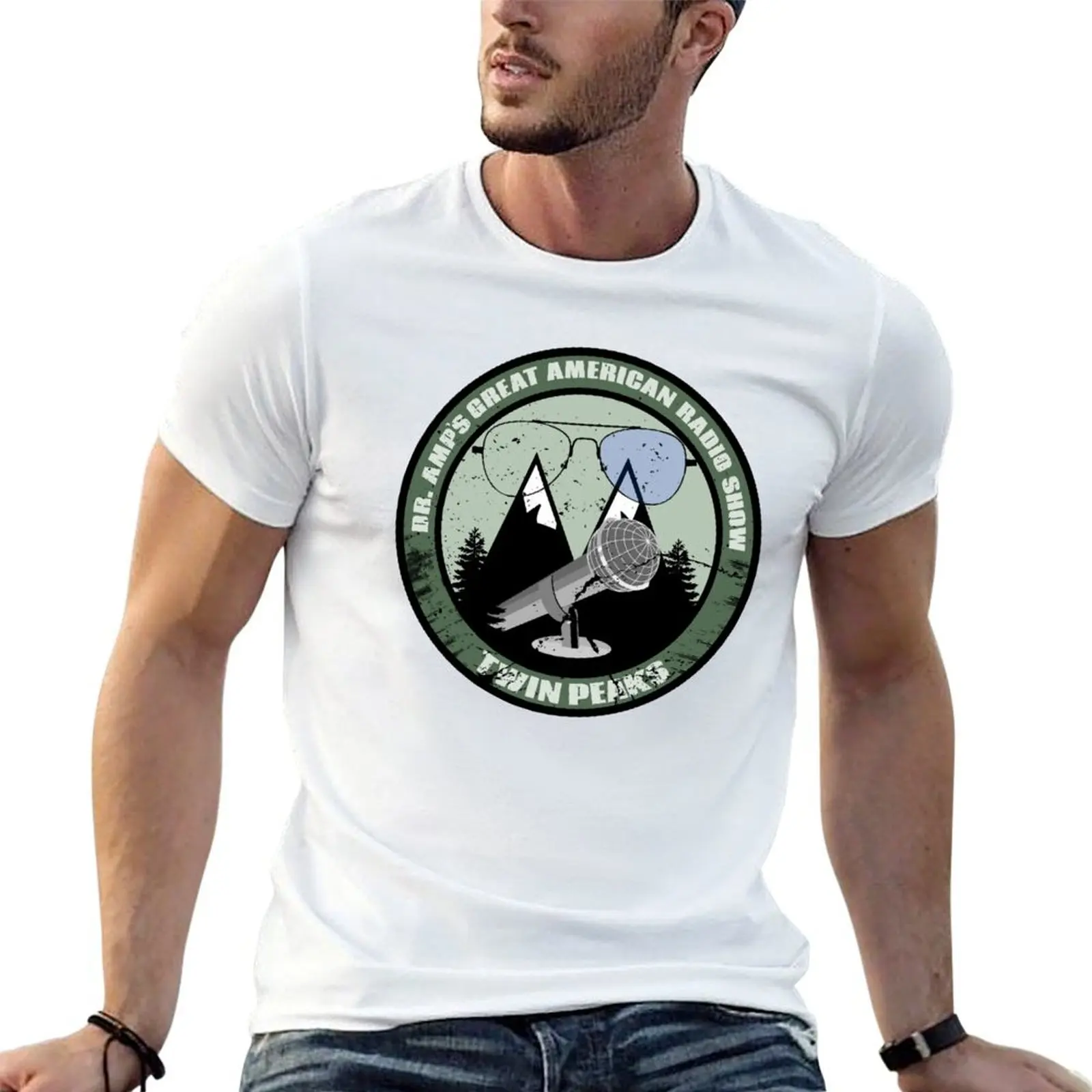 Dr. Jacoby’s Radio Show – Dr. Amp T-Shirt Herren-T-Shirts für Männer Herren-T-Shirt aus schwerer Baumwolle mit Grafikdruck für Herren-T-Shirt