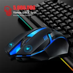 Business office Desktop laptop office light up eat chicken game mouse 5500dpi colorful esports mechanical mouse for PC laptop