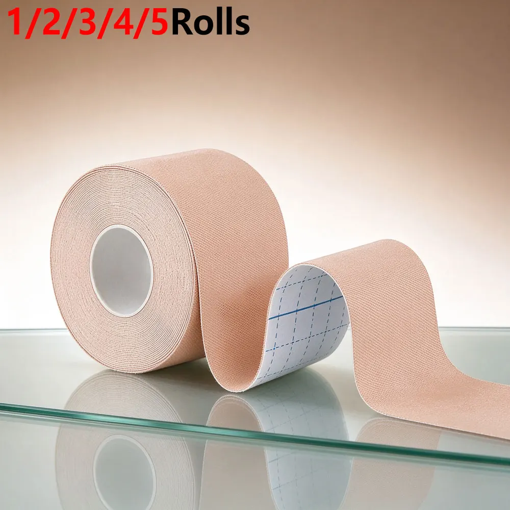 1/2/3/4/5Roll Kinesiology Tape 5cm×5m, Waterproof Sweatproof Athletic Tape, Uncut Self Adhesive Muscle Support Tape,Easy Cutting