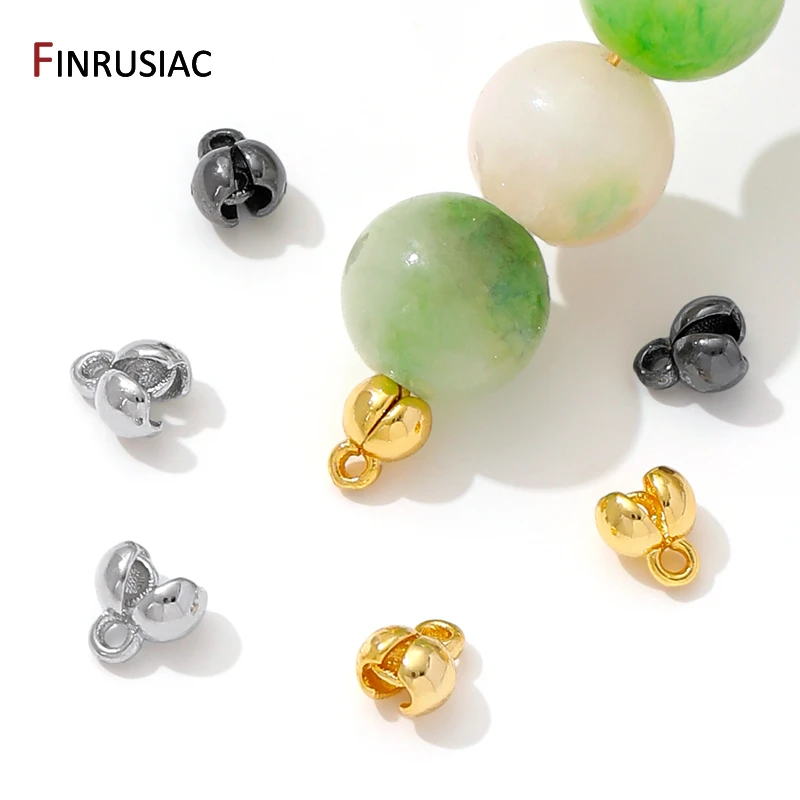 18K vergoldete Messing-End-Quetschperlen für die Schmuckherstellung, DIY-Armbänder-Zubehör, Perlenspitzen-Anschlüsse für Schmuckzubehör – Detail 28